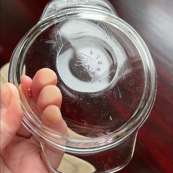 JAJ Crown Pyrex Small Clear Glass Set Of Two Lids 1040-C - Picture 4 of 8